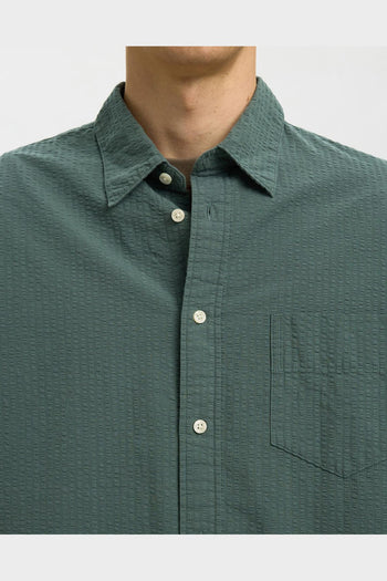 Camicia Reg Freddie Solid Seersucker Balsam Green - 2