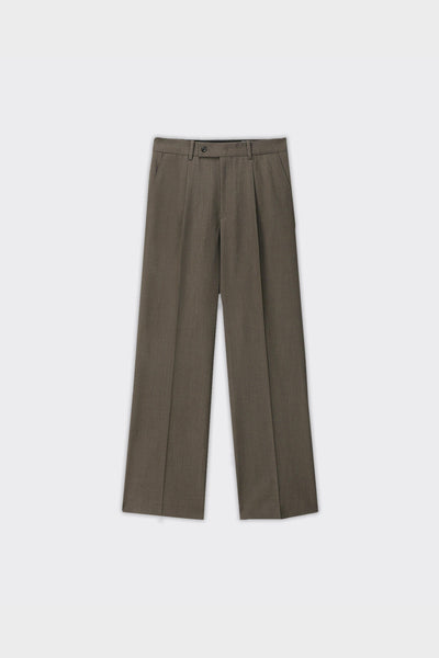Pantalone Pleated Melange Wool Hazelnut
