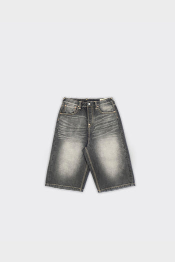 Shorts Pocket Seagull & Claw Marks Embroidery Denim Nero - 2