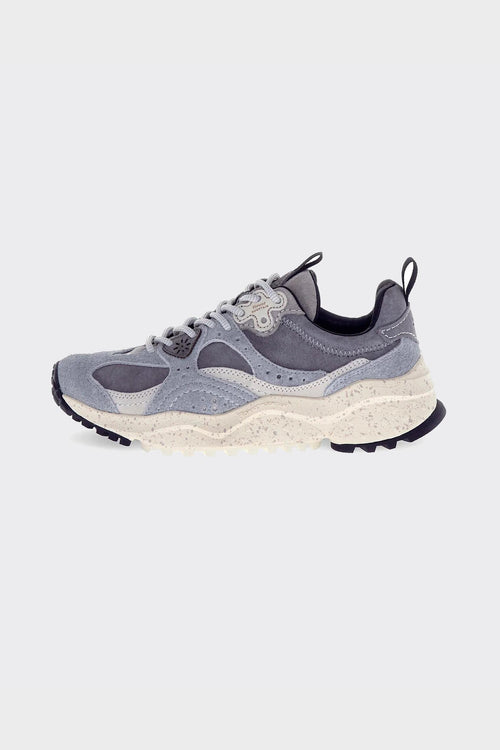 Sneakers Wave Man Hairy Velour/Suede Grey-White