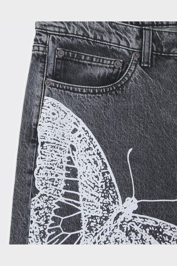 Jeans Butterfly Loose Denim Bleach Grigi - 2