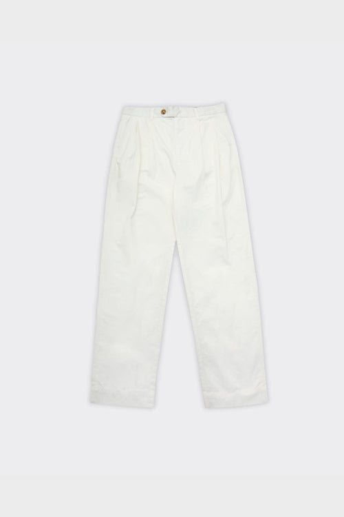 Pantalone Adam Loose Pleat Bianco