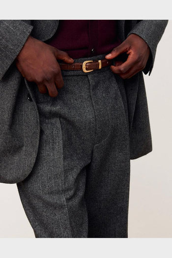 Cintura Crocodile Pattern Marrone - 2