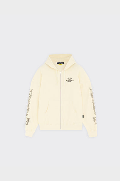 Felpa Zip Bijoux Waffle Avorio