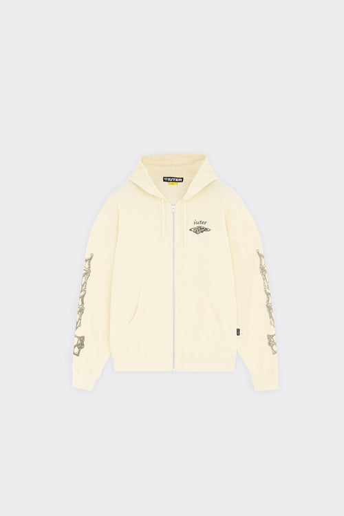 Felpa Zip Bijoux Waffle Avorio