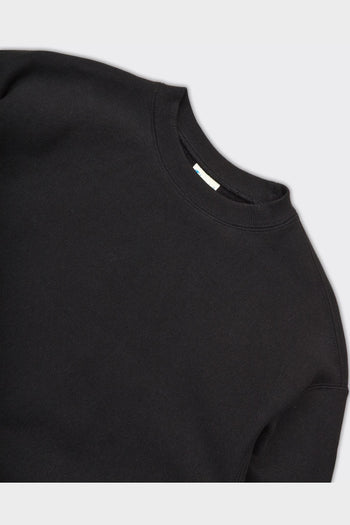 Felpa Girocollo Reverse Weave Nera - 2