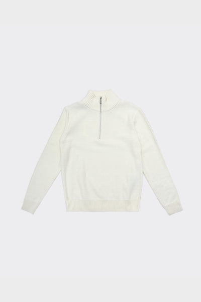 Knit Axel Half Zip Egret