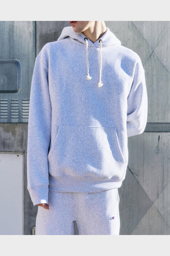 Felpa Con Cappuccio Reverse Weave Grigia - 3