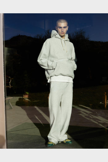 Felpa Con Cappuccio Reverse Weave Grigia - 6