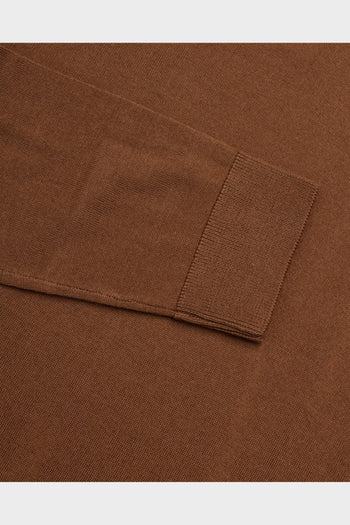 Polo Tray Knit Merino Marrone - 3