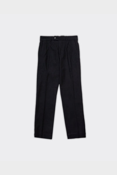 Pantalone Straight Terry Wool Blend Nero