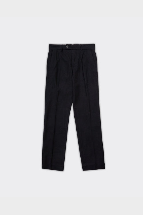 Pantalone Straight Terry Wool Blend Nero