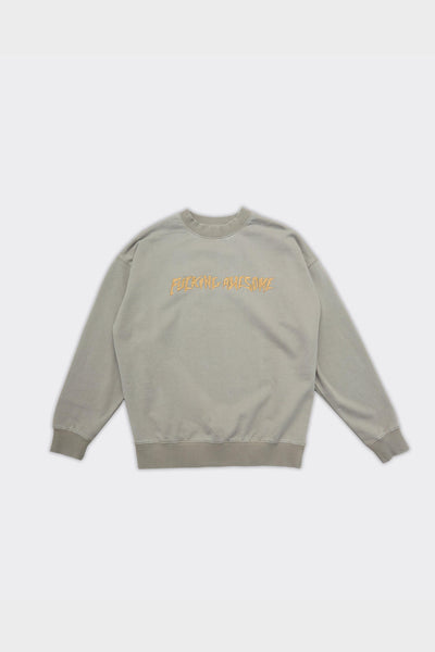 Crewneck Distressed Stamp Grigia