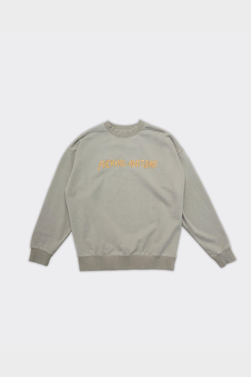 Crewneck Distressed Stamp Grigia