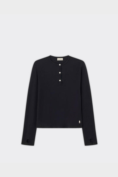 Longsleeve Lis Henley Nera