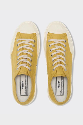 Sneakers 2432 Works Low Cut Cotton Canvas Yellow Mango/Off White - 4
