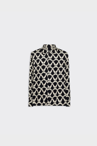 Camicia Boxy Aop Nera