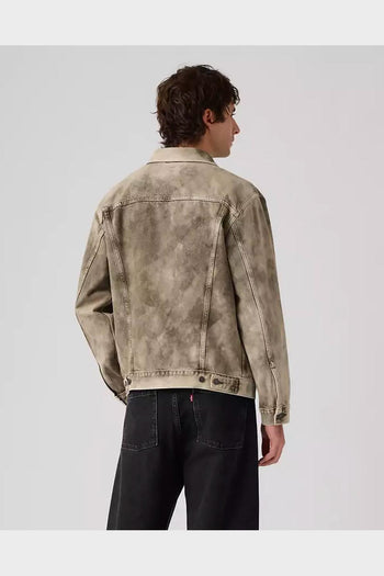Giacca Denim Relaxed Fit Trucker Camo Verde - 4