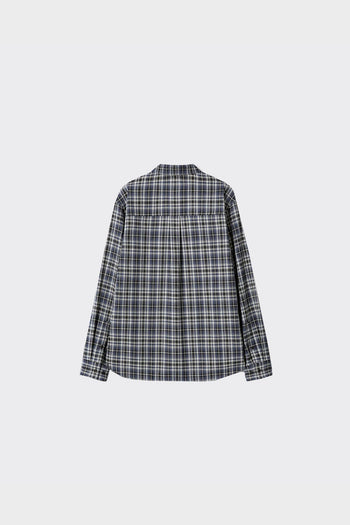 Camicia Cotton Double Pocket Checked Blu - 5