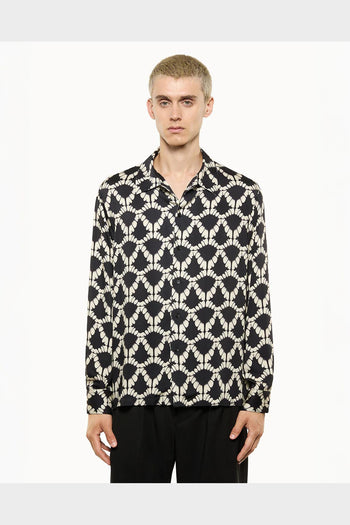 Camicia Boxy Aop Nera - 2