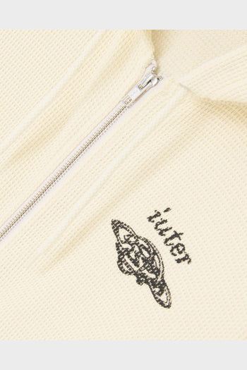 Felpa Zip Bijoux Waffle Avorio - 2