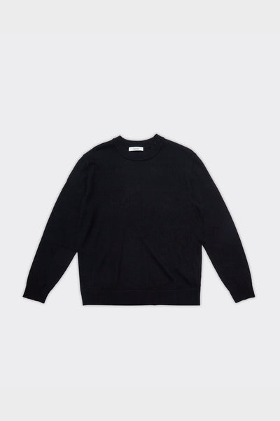 Maglione Relaxed Tray Merino Brushed Nero