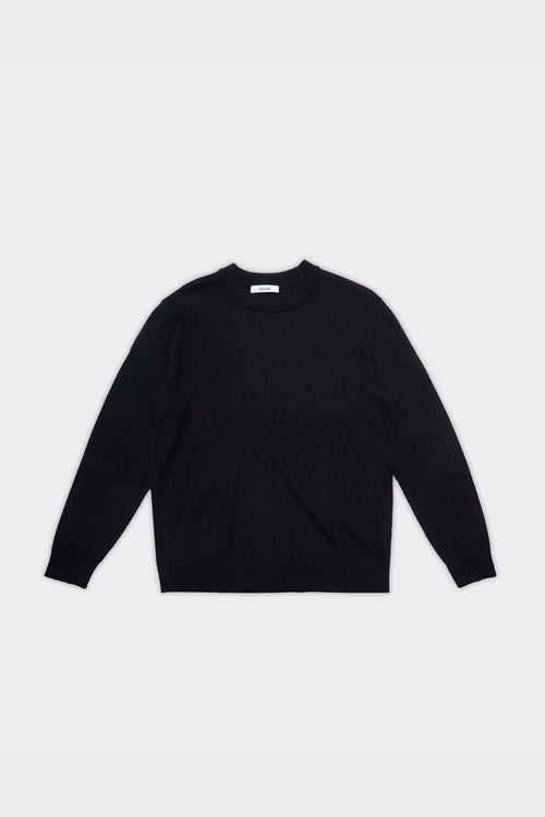 Maglione Relaxed Tray Merino Brushed Nero