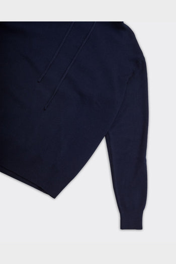 Felpa Con Cappuccio Knit Blue Navy - 2