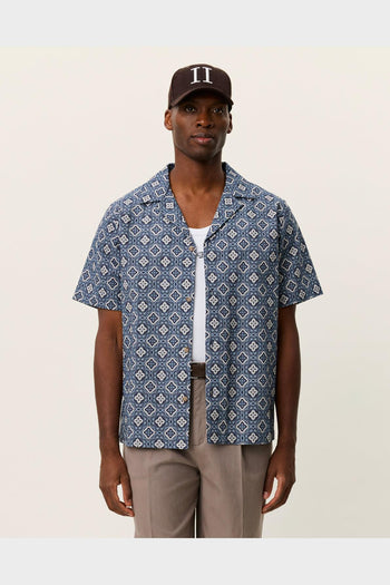 Camicia Ss Lukas Arabesque Aop Blu Fog - 2