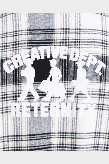 Camicia Flannel Creative Dept Logo Bianca/Nera - 2