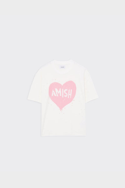 T-shirt Crop Jersey Heart Laser Vintage Broken Bianca