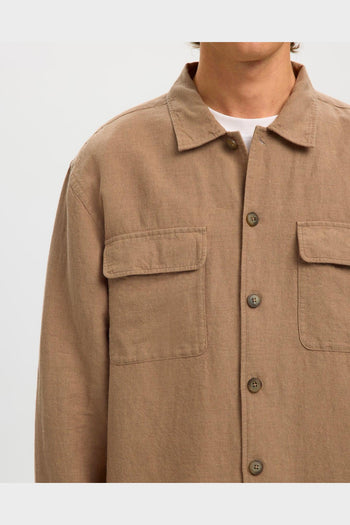 Overshirt Leroy Linen Blend Caribou - 3