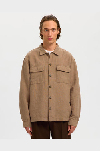 Overshirt Leroy Linen Blend Caribou - 2