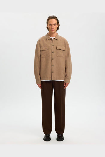 Overshirt Leroy Linen Blend Caribou - 4