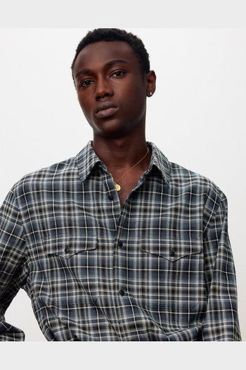 Camicia Cotton Double Pocket Checked Blu - 3