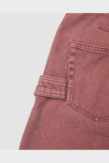 Shorts Cut Off Washed Light Pink - 3