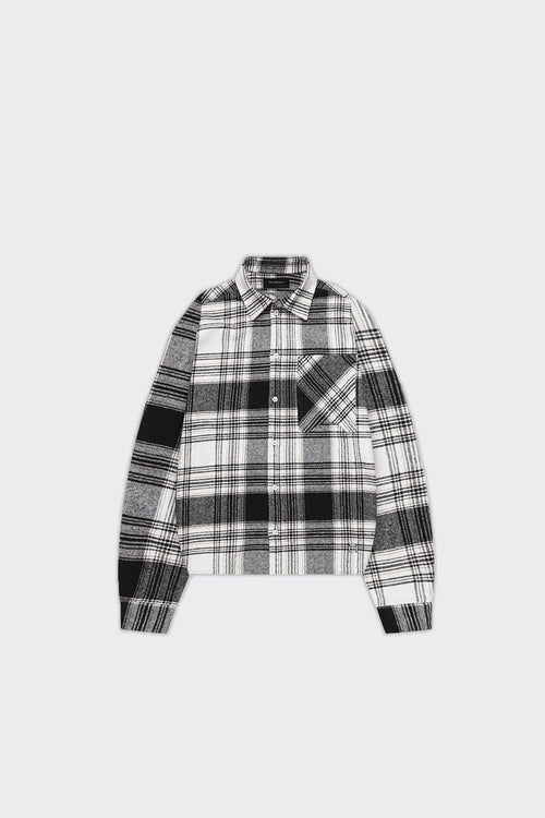 Camicia Flannel Creative Dept Logo Bianca/Nera