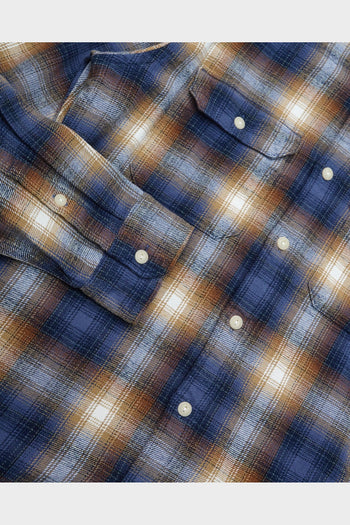 Camicia Jackson Worker Plaid Vintage Indigo Blue - 3