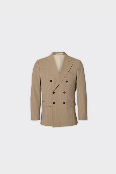 Blazer Slim Flex Pinstriped Sand