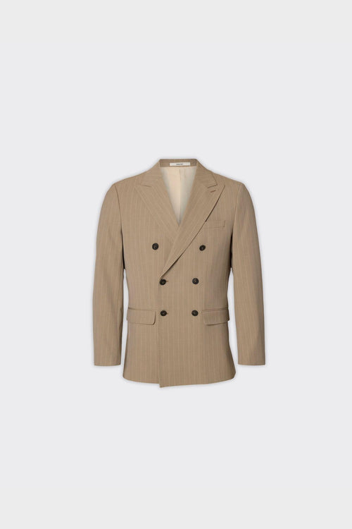 Blazer Slim Flex Pinstriped Sand