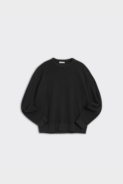 Crewneck Versatile Waffle Nera