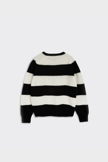 Maglione Knit Suedehead Stripe Nero/Crema - 3