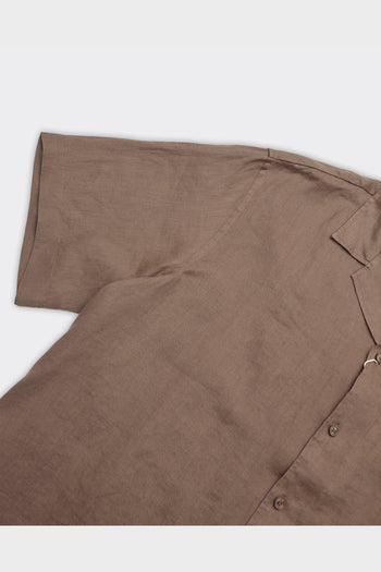 Camicia Kylian Linen SS Relaxed Resort Chocolate Chip - 3