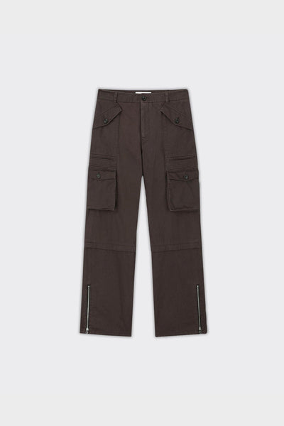 Pantaloni Utility Cargo Garment Washed Faded Marroni