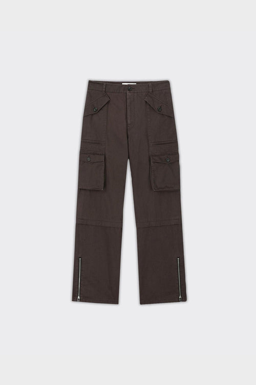 Pantaloni Utility Cargo Garment Washed Faded Marroni