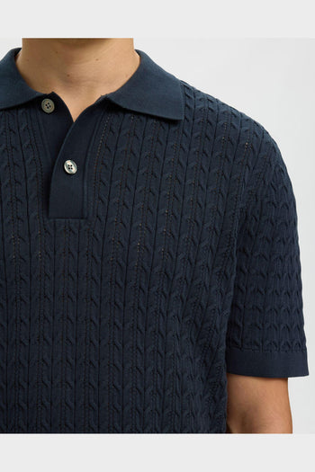 Polo Mattis Knit New Cable Blu - 3