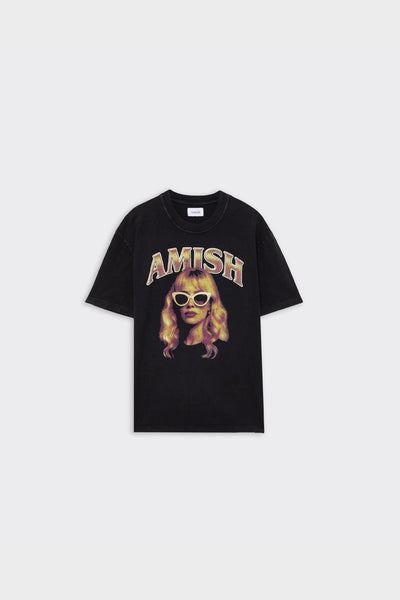 T-shirt Jersey Long hair Marmo Broken Washed Nera