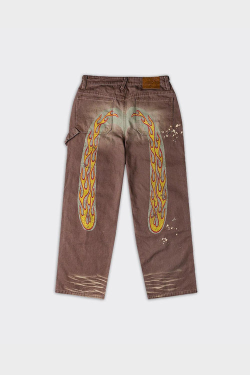 Jeans Heavy Washed And Distressed Daicock Marroni