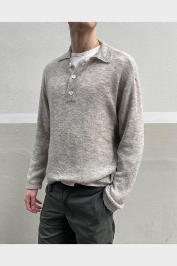 Polo Knitwear Collar Grigia - 3