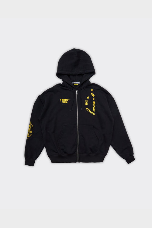 Felpa Con Cappuccio Reality Zip Nera